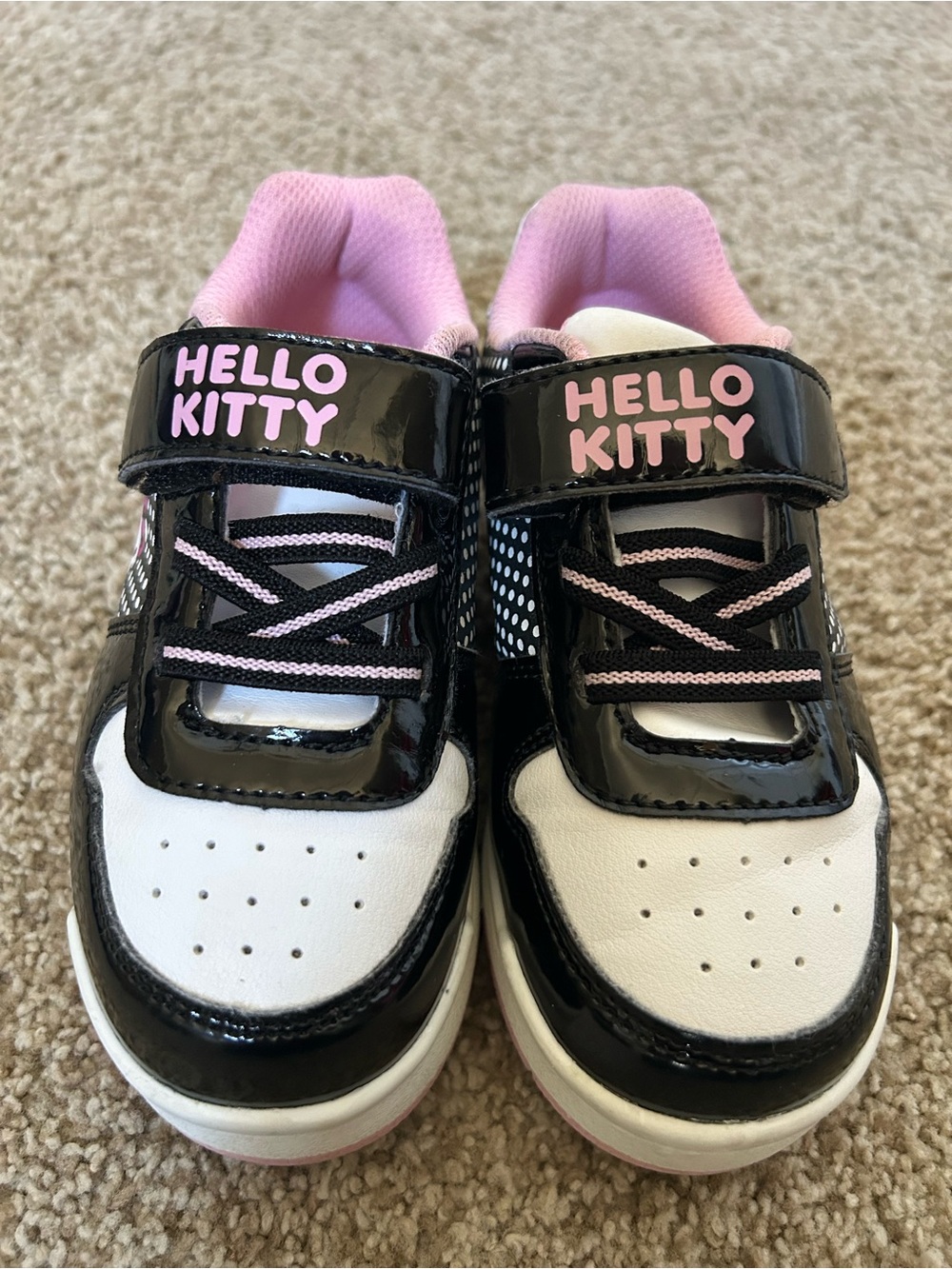 Hello Kitty Black, White & Pink Kids Sneakers
